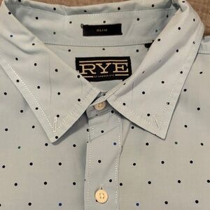 Rye Sky Blue Polka Dot Casual Shirt